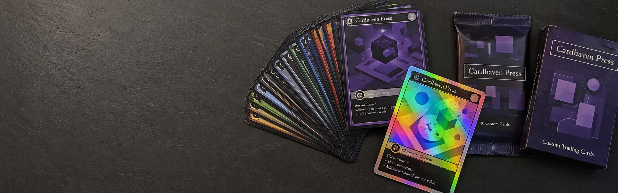 Custom printed trading cards with logo